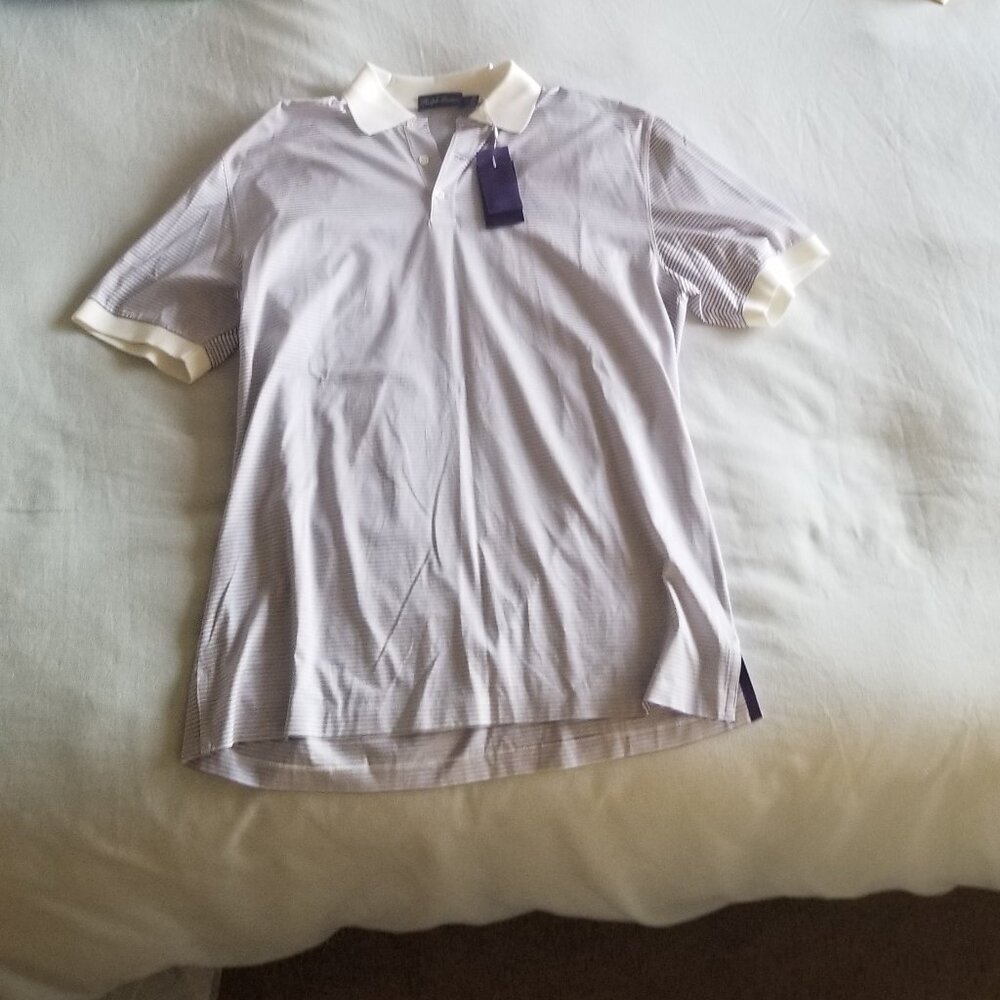 Ralph Lauren Purple label Polo (L) with purple stripes